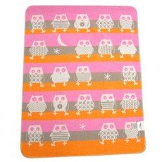 David Fussenegger 孩童貓頭鷹條紋圖案午睡毯