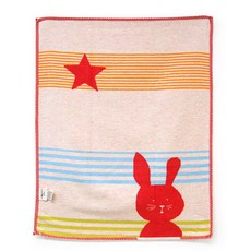 David Fussenegger 孩童兔子條紋圖案午睡毯