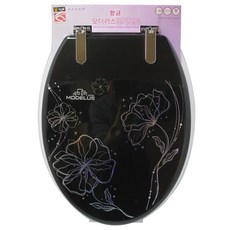 모더러스 하드항균변기시트U형, 블랙플라워, 1개