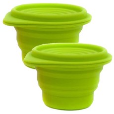 알리스틴 유아용 실리콘 접이식 용기, 라임, 2개