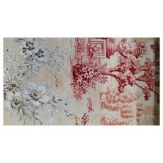 W CM 20支平織歐式花園紅色布料 110*900cm, 1個
