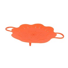 스토피아 실리콘 플라워 손잡이 찜기 오렌지, 270 x 270 mm, 1개