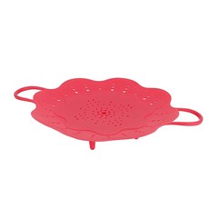 스토피아 실리콘 플라워 손잡이 찜기 레드, 270 x 270 mm, 1개