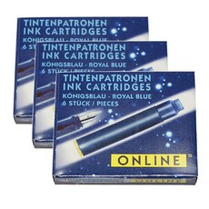 ONLINE 만년필 Ink Cartridge Blue 17113, 3개