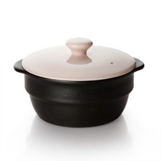 ZEN 素色陶瓷+鑄鐵黑色湯鍋+鍋蓋 粉色 600ml, 13.8cm