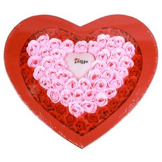 玫瑰香皂+愛心造型LED組 L號, 紅色+粉色, 1組