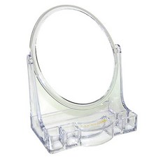 miro line 水晶圓形唇膏桌上型雙面鏡 中型, 透明