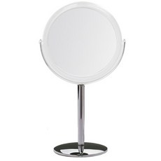 miro line 簡約系列 銀色桌上型雙面鏡 中型 2倍, 透明 + 銀色