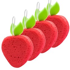 와이몰 과일 목욕 스펀지, 딸기, 4개