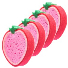 와이몰 딸기반 목욕스펀지, 혼합색상, 4개