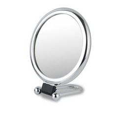 miro line 摺疊式浴室兩用桌上型雙面鏡 小型 2倍放大, 銀色