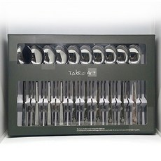 TABLE Art. 韓國製 白玫瑰浮雕 湯匙筷子禮盒 10人組, 20p (湯匙 10p, 筷子 10p), 1套, 單一顏色