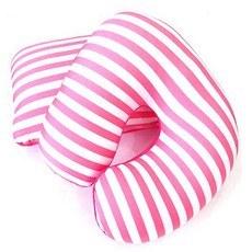 機能性頸枕轉換玩偶靠枕 3in1, 粉色條紋