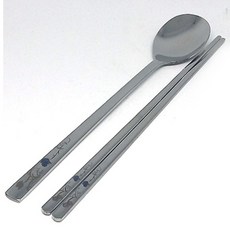 TABLE Art. 韓國製銀鈴蘭湯匙筷子2人組, 4件 (湯匙 2件, 筷子 2件), 1套