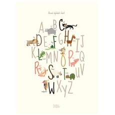 動物朋友英文拼音海報, 混合顏色