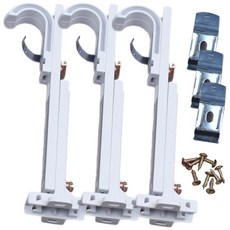 25mm窗簾桿可調式支架 大型 白色 3入, 白色 大型, 1個