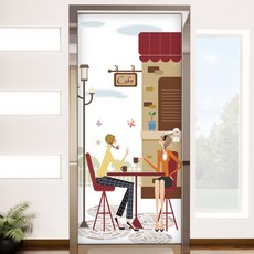 꾸밈 현관문시트지, 카페타임, 210 x 100 cm