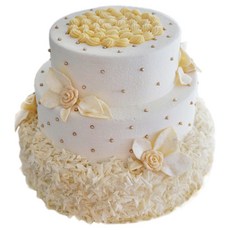 Flower Mart模型 3層婚禮蛋糕, 面霜, 1個