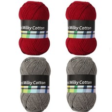 brand yarn Milky Cotton編織線花紋編織毯DIY組, G設計（牛奶可可，深紅色）