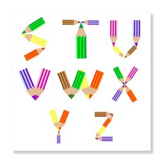 디아섹액자 벽걸이용, pencils alphabet3
