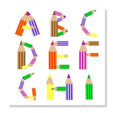 디아섹액자 벽걸이용, pencils alphabet