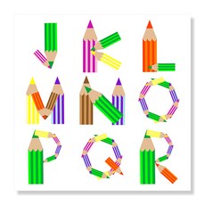 디아섹액자 벽걸이용, pencils alphabet2