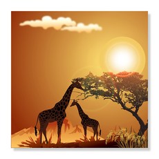 디아섹액자 벽걸이용, silhouette of giraffe