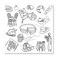 디아섹액자 벽걸이용, Food doodles