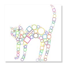 디아섹액자 벽걸이용, geometric cat