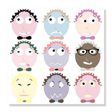 디아섹액자 벽걸이용, nine emoticons