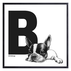 I Biscuit原木相框 12*12 波士頓㹴, 黑色的