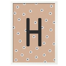 이니셜 아기자기꽃 H, 화이트