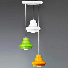 Amilight 小熊 3燈吊燈組, 黃綠色