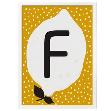 daily Bom 字母檸檬 F, 白色的