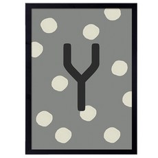 daily Bom 姓名縮寫大圓點 Y, 黑色