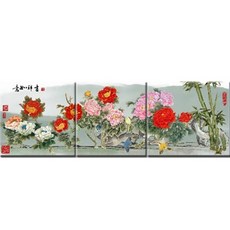 DIY 그림그리기 3단 50cm x 50cm, 화려한모란꽃, 1개