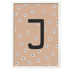 daily Bom 首字母雅緻小花 J, 白色