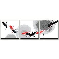 DIY 그림그리기 3단 40cm x 40cm, 1개, 행운물고기