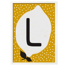 daily Bom 首字母 檸檬 L, 白色的