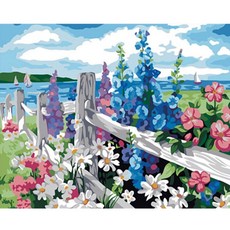 DIY 그림그리기 60cm x 75cm, 1개, 해변가의꽃4