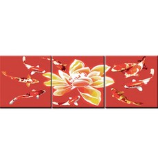 DIY 그림그리기 3단 50cm x 50cm, 잉어9마리, 1개