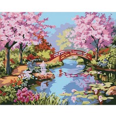 DIY 그림그리기 60cm x 75cm, 1개, 벚꽃풍경2