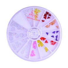 1004 Nail 水鑽三角飾品組 4x4, 12種指甲石, 1個