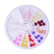 1004 Nail 圓形水鑽套組 5mm, 12種指甲石, 1個