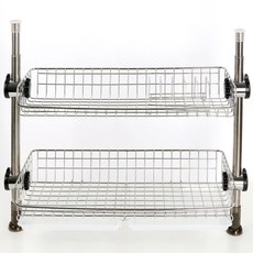 POWER RACK 2層頂天立地不鏽鋼浴室置物架, 1套