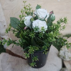 플라워마트 장미 믹스 센터피스, 화이트, 블랙, 1개