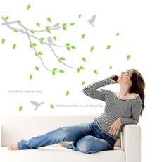 홈코디 봄의노래 중형, 그레이 + 옐로우그린