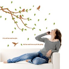 홈코디 봄의노래 중형, 브라운 + 올리브그린