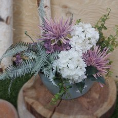 花卉超市 蜘蛛菊中心擺飾, 瑪芙, 藍色, 1個