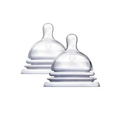 munchkin 第二階段奶瓶嘴, 第2階段(3個月以上), 透明